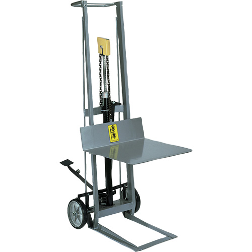 Gerbeur hydraulique &agrave; plateforme, M&eacute;canisme Pompe au pied, Capacit&eacute; de 400 lb, Levage max de 54" Nuna Depot Inc.