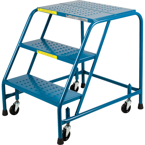CSA-Certified Rolling Step Ladder, 3 Steps, 22" Step Width, 28" Platform Height, Steel Nuna Depot Inc.