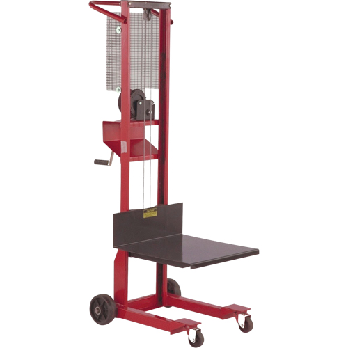 Platform Lift Stacker, Hand Winch Operated, 500 lbs Capacity, 54" Max Lift Nuna Depot Inc.