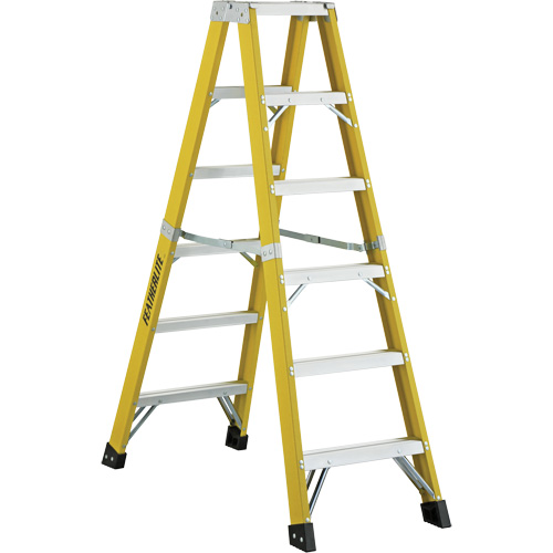 6600 Series Industrial Heavy-Duty 2-Way Stepladders, Fibreglass, 300 lbs. Capacity, 6' Nuna Depot Inc.