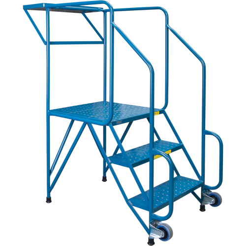 Mechanics/Maintenance Rolling Ladder, Steel, 3 Steps, 28" Platform Height Nuna Depot Inc.