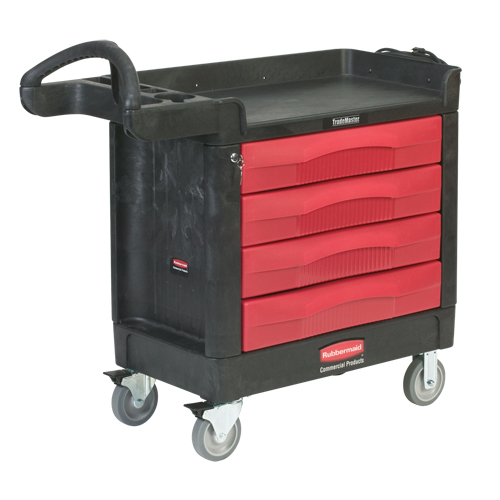 Trademaster Mobile Cabinets & Work Centres, 4 Drawers, 40-5/8" L x 18-7/8" W x 38-3/8" H, Black Nuna Depot Inc.