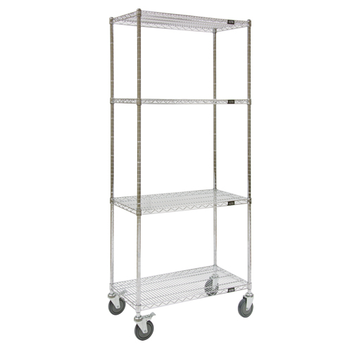 Chariots en treillis m&eacute;tallique, Chrom&eacute;, 48" x 80" x 24", Capacit&eacute; 800 lb Nuna Depot Inc.