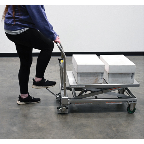 Hydraulic Scissor Lift Table, 31-1/2" L x 19-1/2" W, Stainless Steel, 550 lbs. Capacity Nuna Depot Inc.