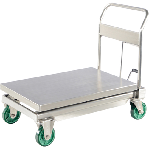 Table &eacute;l&eacute;vatrice hydraulique &agrave; ciseaux, 35-1/2" lo x 19-3/4" la, Acier inoxydable, Capacit&eacute; 1100 lb Nuna Depot Inc.