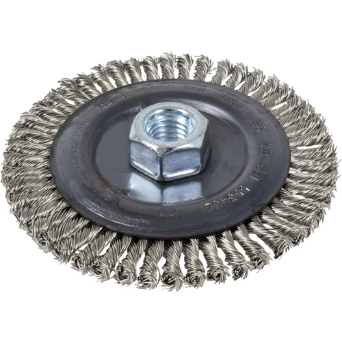 Stringer Bead Brush, 4" Dia., 0.022" Fill, 5/8"-11 Arbor, Stainless Steel Nuna Depot Inc.