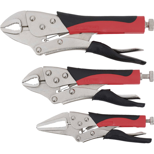 Jeu de pinces-&eacute;taux &agrave; manche rembourr&eacute;, Longueur 6"/10"/7", M&acirc;choire courb&eacute;e/Bec long Nuna Depot Inc.