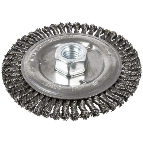 Stringer Bead Brush, 6" Dia., 0.022" Fill, 5/8"-11 Arbor, Steel Nuna Depot Inc.