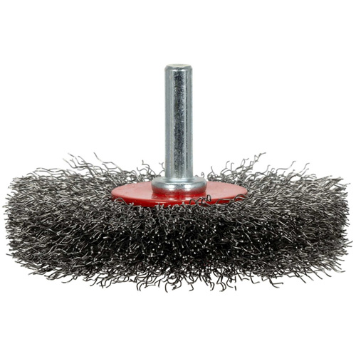 Brosse radiale &agrave; fils cr&ecirc;p&eacute;s mont&eacute; sur mandrin ER300-12, 3", Fils ,012" Nuna Depot Inc.