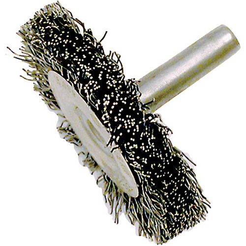 Brosse radiale &agrave; fils cr&ecirc;p&eacute;s mont&eacute; sur mandrin ER200-12, 2", Fils ,012" Nuna Depot Inc.
