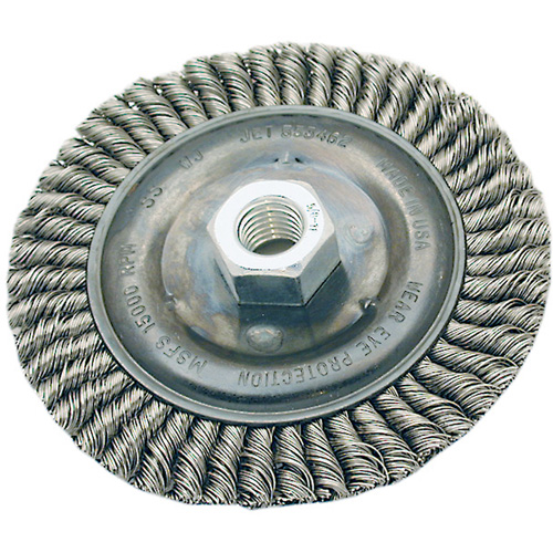 Stringer Bead Brush, 4" Dia., 0.022" Fill, 5/8"-11 Arbor, Steel Nuna Depot Inc.