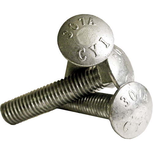 Carriage Bolt Full thread, 5/16" x 2-1/2" L, Galvanized, Coarse Nuna Depot Inc.