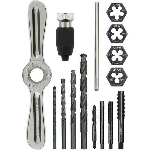 Tap and Die Set with Hex-Lok 2-in-1 Handle, 15 Pieces Nuna Depot Inc.