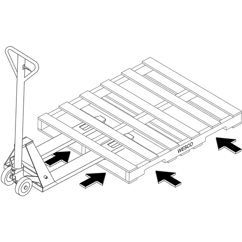 Transpalette hydraulique &agrave; 4 entr&eacute;es, 48" l x 7" la, Capacit&eacute; 4000 lb Nuna Depot Inc.
