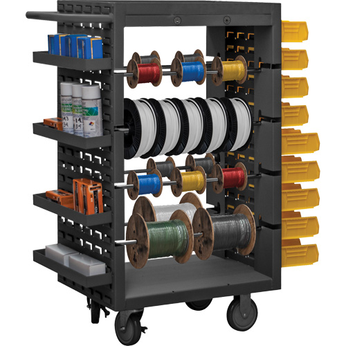 8 Rod Mobile Wire Spool Rack, Steel, 8 Rod, 18-1/8" W x 46-1/16" H x 32-1/4" D, 1200 lbs. Capacity Nuna Depot Inc.