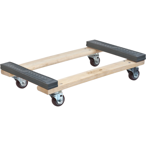 Rubber Ends Hardwood Dolly, Wood Frame, 18" W x 24" D x 7" H, 900 lbs. Capacity Nuna Depot Inc.
