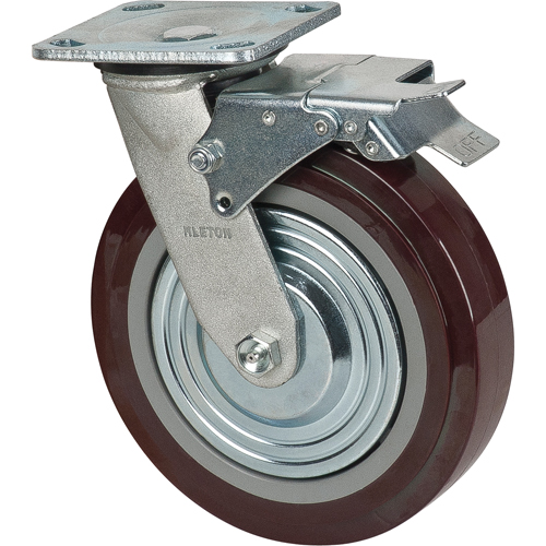 Roulette, Pivotant avec frein, 8" (203,2 mm), Polyur&eacute;thane, 1000 lb (453,6 kg) Nuna Depot Inc.