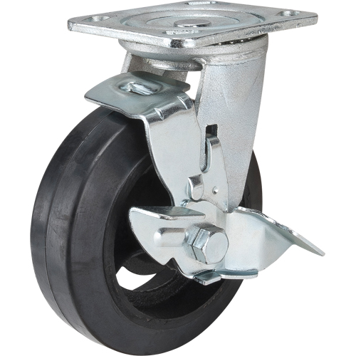Roulette moul&eacute;, Pivotant avec frein, 6" (152,4 mm), Caoutchouc, 550 lb (249 kg) Nuna Depot Inc.