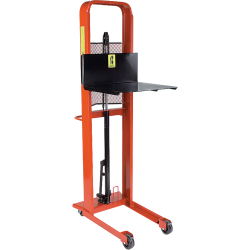 Gerbeur hydraulique &agrave; plateforme, M&eacute;canisme Pompe au pied, Capacit&eacute; de 1000 lb, Levage max de 80" Nuna Depot Inc.