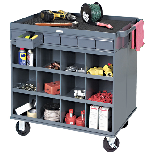 Heavy-Duty Two-Sided Mobile Work Station, 1200 lbs. Capacity, Steel, 34" x W, 34" x H, 24" D, All-Welded, 6 Drawers Nuna Depot Inc.