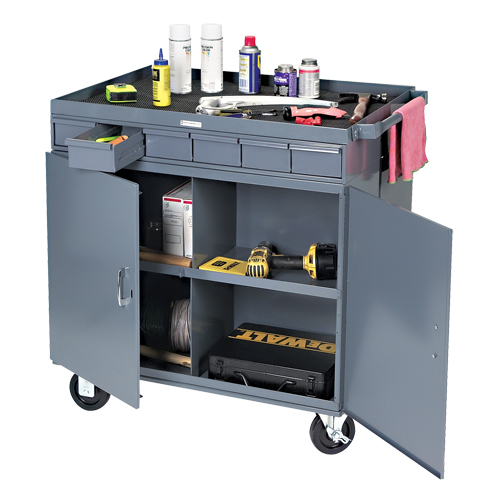 Heavy-Duty Two-Sided Mobile Work Station, 1200 lbs. Capacity, Steel, 34" x W, 34" x H, 24" D, All-Welded, 6 Drawers Nuna Depot Inc.