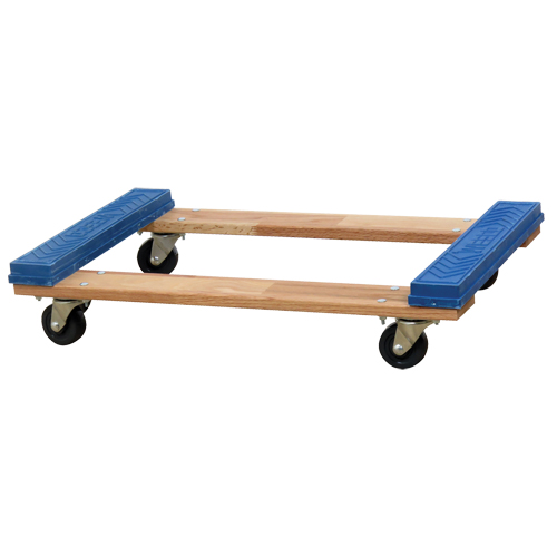 Open Deck Rubber Ends Dolly, Wood Frame, 18" W x 30" D x 6" H, 900 lbs. Capacity Nuna Depot Inc.