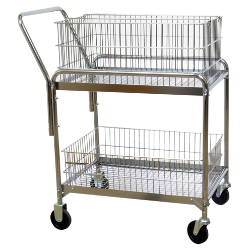 Chariot de bureau en treillis m&eacute;tallique pour le courrier, 200 lb Capacit&eacute;, Chrome, 20" p x 33" la x 37-1/2" h, Chrom&eacute; Nuna Depot Inc.