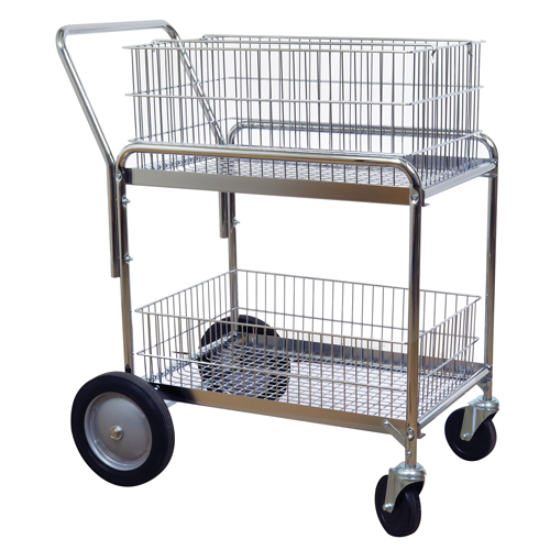 Chariot de bureau en treillis m&eacute;tallique pour le courrier, 200 lb Capacit&eacute;, Chrome, 23-3/4" p x 33-1/2" la x 38-1/4" h, Chrom&eacute; Nuna Depot Inc.