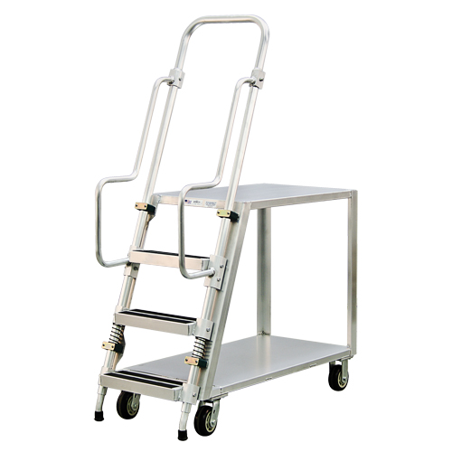 Chariot de pr&eacute;paration en aluminium avec &eacute;chelle, Aluminium, 22" la x 51-1/2" p, 2 tablettes, Capacit&eacute; 800 lb Nuna Depot Inc.