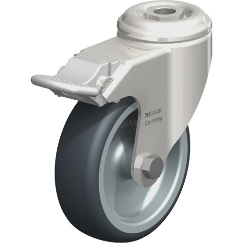 Roulette en &eacute;lastom&egrave;re thermoplastique acier inoxydable, Pivotant avec frein, Diam&egrave;tre 4" (102 mm), Capacit&eacute; 240 lb (108 kg) Nuna Depot Inc.