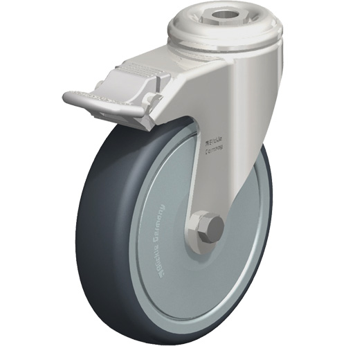 Stainless Steel Thermoplastic Elastomer Caster, Swivel with Brake, 5" (127 mm) Dia., 265 lbs. (120 kg.) Capacity Nuna Depot Inc.