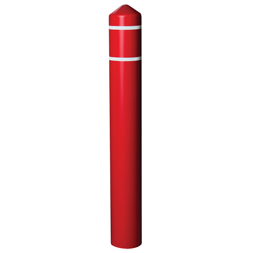 Smooth Bollard Cover With Reflective Stripes, 8" Dia. x 56" L, Red Nuna Depot Inc.