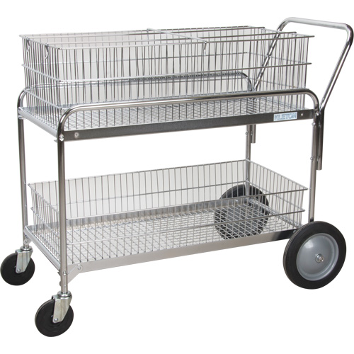 Chariot de bureau en treillis m&eacute;tallique pour le courrier, 250 lb Capacit&eacute;, Chrome, 23" p x 42" la x 38" h, Chrom&eacute; Nuna Depot Inc.