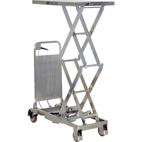 Manual Hydraulic Scissor Lift Table, 27-1/2" L x 17-3/4" W, Partial Stainless Steel, 220 lbs. Capacity Nuna Depot Inc.