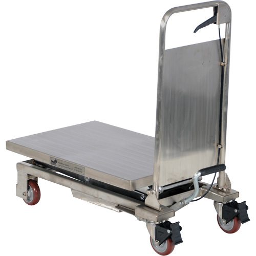 Manual Hydraulic Scissor Lift Table, 27-1/2" L x 17-3/4" W, Partial Stainless Steel, 220 lbs. Capacity Nuna Depot Inc.