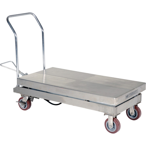 Table &eacute;l&eacute;vatrice hydraulique manuelle &agrave; ciseaux, 47" lo x 24" la, Partiellement en acier inoxydable, Capacit&eacute; 2000 lb Nuna Depot Inc.