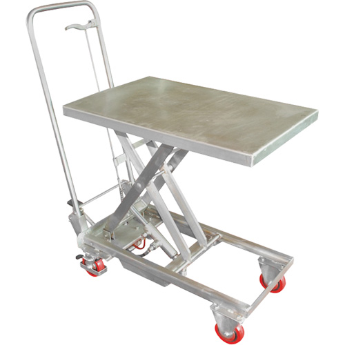 Manual Hydraulic Scissor Lift Table, 27-1/2" L x 17-3/4" W, Stainless Steel, 200 lbs. Capacity Nuna Depot Inc.