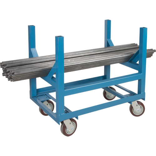Chariot &agrave; berceaux pour tuyaux et barres, 48" lo x 24" la x 34" h, Capacit&eacute; de 2500 lb, Roue Polyur&eacute;thane Nuna Depot Inc.