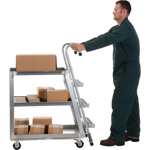 Chariot de pr&eacute;l&egrave;vement de stock, Aluminium, 21-7/8" la x 40" p, 3 tablettes, Capacit&eacute; 660 lb Nuna Depot Inc.