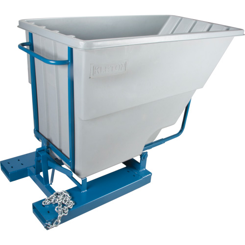 Self-Dumping Hopper, Polyethylene, 1-1/10 cu.yd, Grey Nuna Depot Inc.