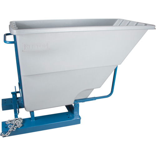 Self-Dumping Hopper, Polyethylene, 1-1/10 cu.yd, Grey Nuna Depot Inc.