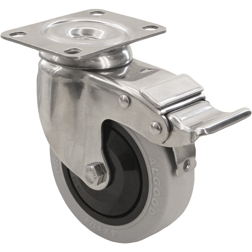 2309 Caster with Double Locking Brake, Swivel with Brake, 5" (127 mm), Envirothane Grey, 350 lbs. (158.8 kg.) Nuna Depot Inc.