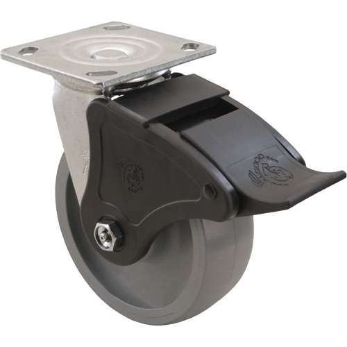 Max9 Caster, Swivel, 6" (152.4 mm), Envirothane Grey-WOW, 1100 lbs. (498.95 kg.) Nuna Depot Inc.