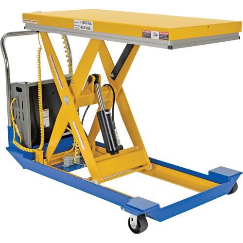 Table &eacute;l&eacute;vatrice aliment&eacute;e c. c. et manuelle &agrave; ciseaux, Acier, 48" lo x 24" la, Capacit&eacute; 1000 lb Nuna Depot Inc.