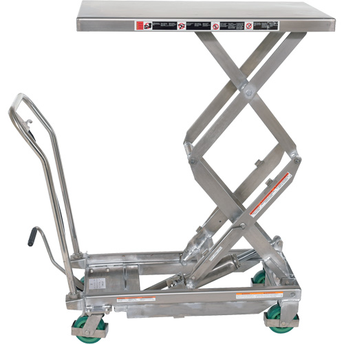 Manual Hydraulic Scissor Lift Table, 36-1/4" L x 19-3/8" W, Stainless Steel, 600 lbs. Capacity Nuna Depot Inc.