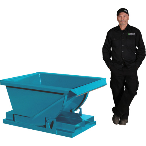 Conteneur autobasculeur extra robuste, Acier, 1/4 vg³, Bleu Nuna Depot Inc.
