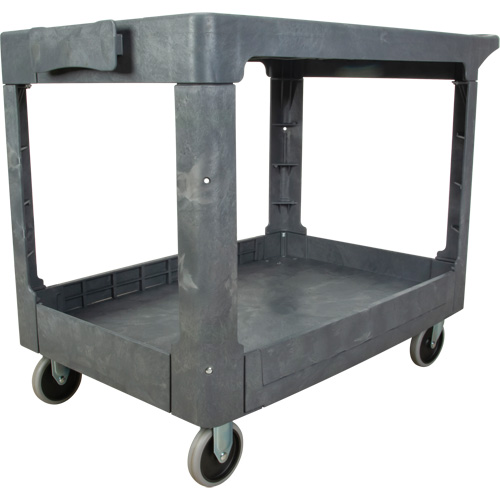 Flat-Shelf Utility Service Cart, 2 Tiers, 25-1/4" x 32-1/4" x 44", 550 lbs. Capacity Nuna Depot Inc.