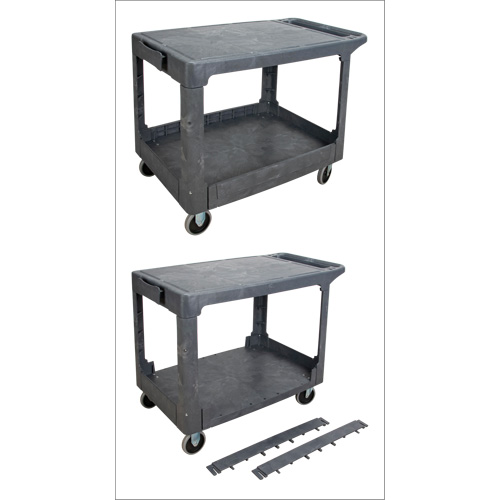 Flat-Shelf Utility Service Cart, 2 Tiers, 25-1/4" x 32-1/4" x 44", 550 lbs. Capacity Nuna Depot Inc.
