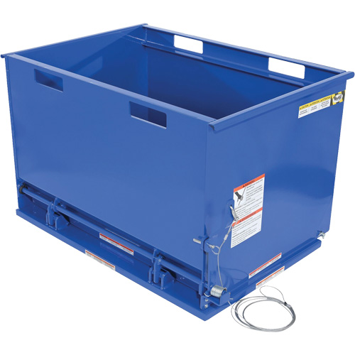 Contenant autobasculeur &agrave; fond ouvrant, Acier, 1 vg³, Bleu Nuna Depot Inc.