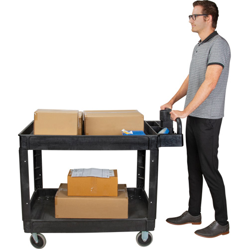 Utility Cart, 2 Tiers, 25-5/8" x 33-1/2" x 43-3/4", 550 lbs. Capacity Nuna Depot Inc.